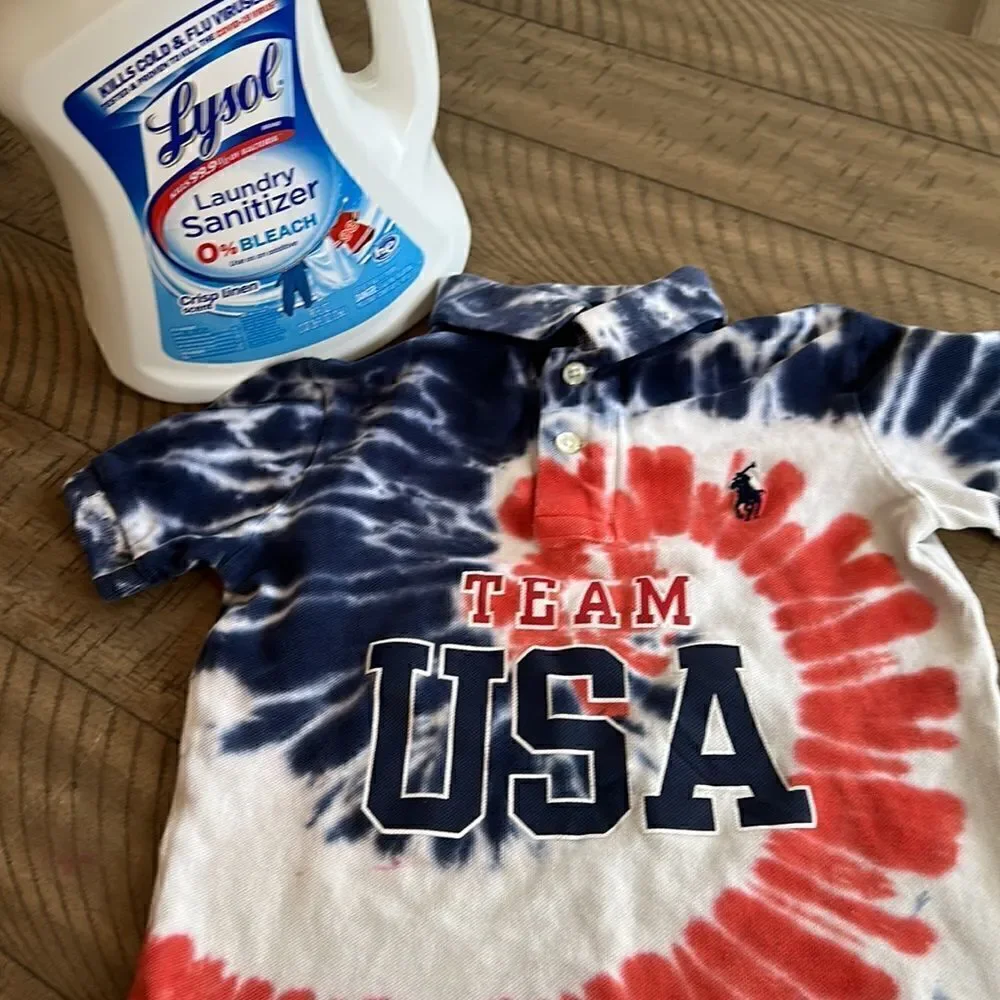 Team USA 🇺🇸 Tie Dye Classic Crew Polo Shirt by Ralph Lauren 2020 Limited Ed.